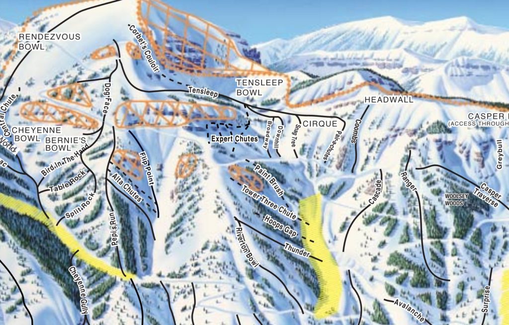 No One Hurt In Ski Resort Avalanche This Morning Expert Chute In Middle On JHMR Map JHMR 