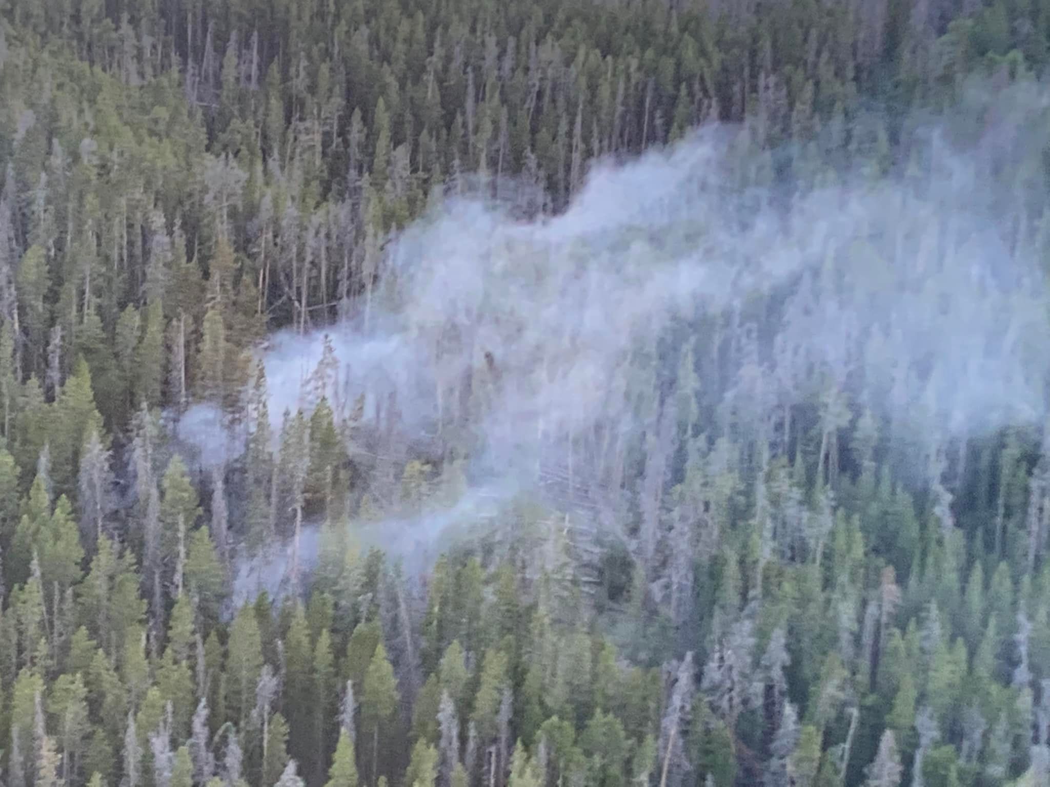 Muddy Ridge Fire burning on the Bridger-Teton